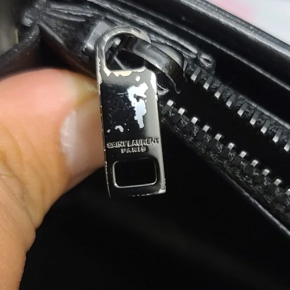 Authentic YSL black leather long wallet - Picture 8 of 15